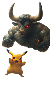 Pikachu Vs Bull Vinyl Car Decal Sticker – Waterproof & UV-Resistant 8"