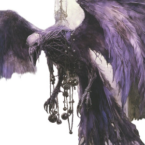 Purple Skeletal Bird Vinyl Car Decal Sticker – Waterproof & UV-Resistant 8"