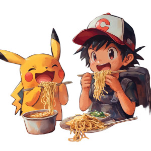 Pikachu And Ash Eating Vinyl Car Decal Sticker – Waterproof & UV-Resistant 8" Pikachu And Ash Eating Vinyl Car Decal Sticker – Waterproof & UV-Resistant 8"