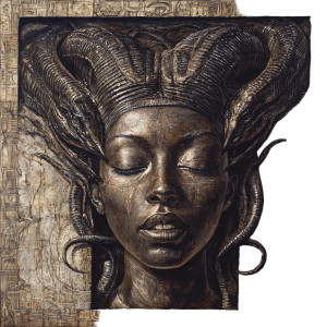 Nubian Queen Painting Vinyl Car Decal Sticker – Waterproof & UV-Resistant 8"