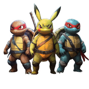 Pokémon Ninja Turtles Vinyl Car Decal Sticker – Waterproof & UV-Resistant 8"