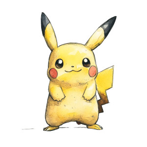 Pikachu Watercolour Vinyl Car Decal Sticker – Waterproof & UV-Resistant 8"