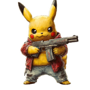 Gangsta Pikachu Vinyl Car Decal Sticker – Waterproof & UV-Resistant 8"