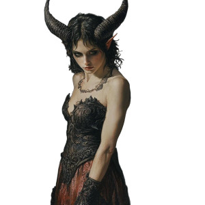 Renaissance Daemon Portrait Vinyl Car Decal Sticker – Waterproof & UV-Resistant 8"