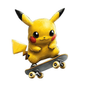 Skateboarding Pikachu V2 Vinyl Car Decal Sticker – Waterproof & UV-Resistant 8"
