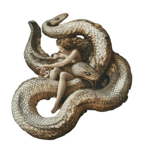 Heavenly Snake Ride Vinyl Car Decal Sticker – Waterproof & UV-Resistant 8"