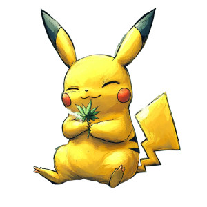 Pikachu Smoking Weed Vinyl Car Decal Sticker – Waterproof & UV-Resistant 8"