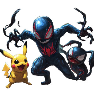 Greninja Venom Pikachu Vinyl Car Decal Sticker – Waterproof & UV-Resistant 8"