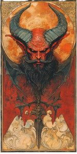 Satan Portrait Vinyl Car Decal Sticker – Waterproof & UV-Resistant 8"