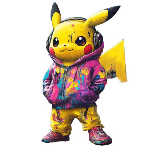 Cyberpunk Pikachu Painter Vinyl Car Decal Sticker – Waterproof & UV-Resistant 8"