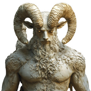 Ram-Faced Greek God Vinyl Car Decal Sticker – Waterproof & UV-Resistant 8"