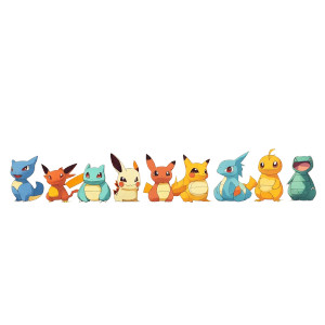 Minimalist Pokemon Wallpaper Vinyl Car Decal Sticker – Waterproof & UV-Resistant 8"