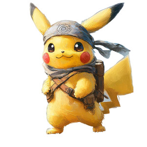 Adventurer Pikachu Vinyl Car Decal Sticker – Waterproof & UV-Resistant 8"