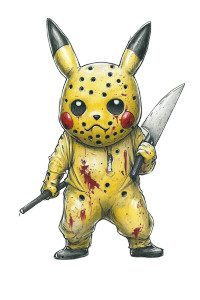 Horror Pokemon Jason Vinyl Car Decal Sticker – Waterproof & UV-Resistant 8"