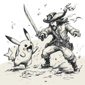 Pirate Vs Pokemon Vinyl Car Decal Sticker – Waterproof & UV-Resistant 8"