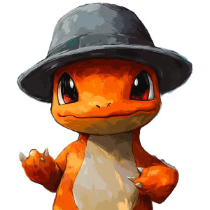 Van Gogh Charmander Vinyl Car Decal Sticker – Waterproof & UV-Resistant 8"