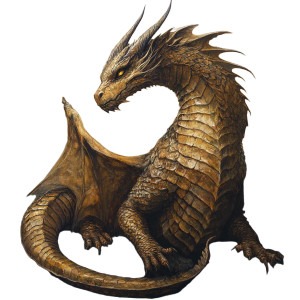 Young Brass Dragon Vinyl Car Decal Sticker – Waterproof & UV-Resistant 8"