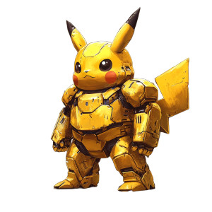 Armoured Pikachu Vinyl Car Decal Sticker – Waterproof & UV-Resistant 8"