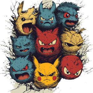 Angry Pokemons Vinyl Car Decal Sticker – Waterproof & UV-Resistant 8"