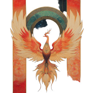 Cosmic Phoenix Thangka Vinyl Car Decal Sticker – Waterproof & UV-Resistant 8"