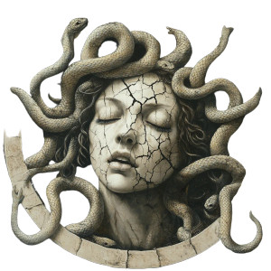 Marble Medusa Art Vinyl Car Decal Sticker – Waterproof & UV-Resistant 8"