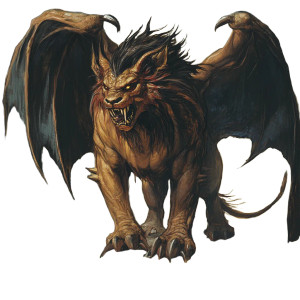 Menacing Manticore Vinyl Car Decal Sticker – Waterproof & UV-Resistant 8"