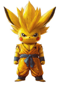 Pikachu Super Saiyan Vinyl Car Decal Sticker – Waterproof & UV-Resistant 8"