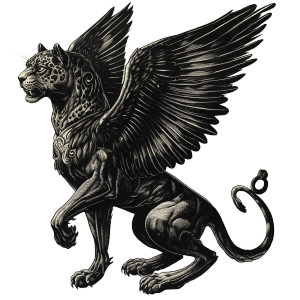 Winged Jaguar Sphinx Vinyl Car Decal Sticker – Waterproof & UV-Resistant 8"