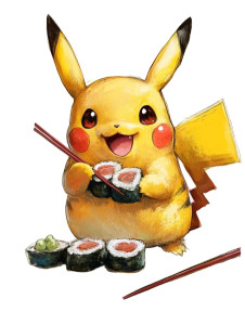 Pikachu Eating Sushi Vinyl Car Decal Sticker – Waterproof & UV-Resistant 8" Pikachu Eating Sushi Vinyl Car Decal Sticker – Waterproof & UV-Resistant 8"