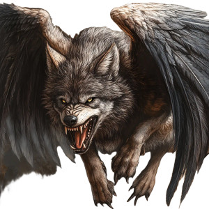 Winged Snarling Wolf Vinyl Car Decal Sticker – Waterproof & UV-Resistant 8"