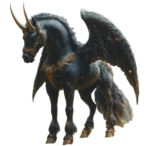 Black Pegasus Hybrid Vinyl Car Decal Sticker – Waterproof & UV-Resistant 8"