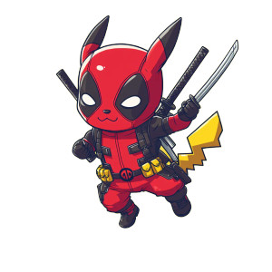 Deadpool Pikachu Hybrid V2 Vinyl Car Decal Sticker – Waterproof & UV-Resistant 8"
