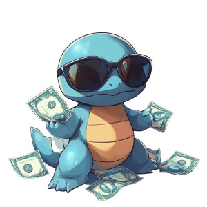 Squirtle With Sunglasses Vinyl Car Decal Sticker – Waterproof & UV-Resistant 8"