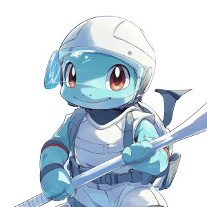 Squirtle Hockey Helmet Vinyl Car Decal Sticker – Waterproof & UV-Resistant 8"