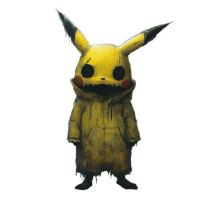 Faceless Pikachu Vinyl Car Decal Sticker – Waterproof & UV-Resistant 8"