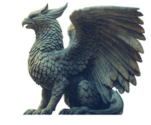 Mythical Griffin Statue Vinyl Car Decal Sticker – Waterproof & UV-Resistant 8"