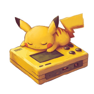 Sleeping Pikachu Game Boy Vinyl Car Decal Sticker – Waterproof & UV-Resistant 8"