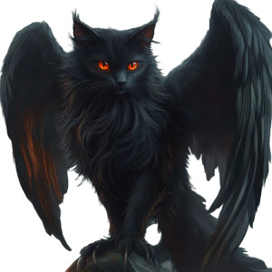 Winged Maincoon Cat Vinyl Car Decal Sticker – Waterproof & UV-Resistant 8"