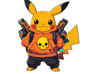 Cyberpunk Pikachu Vinyl Car Decal Sticker – Waterproof & UV-Resistant 8"