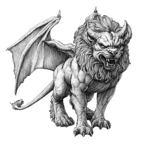 Manticore Creature Vinyl Car Decal Sticker – Waterproof & UV-Resistant 8"