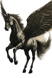 Majestic Black Pegasus V4 Vinyl Car Decal Sticker – Waterproof & UV-Resistant 8"