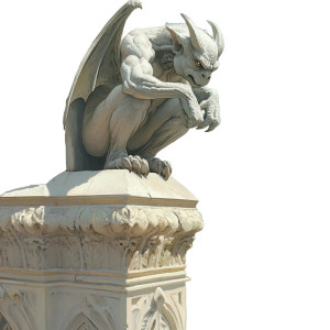 White Stone Gargoyle Vinyl Car Decal Sticker – Waterproof & UV-Resistant 8"