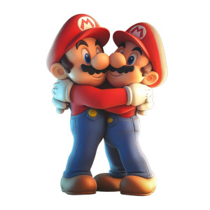 Mario Bros Hugging Vinyl Car Decal Sticker – Waterproof & UV-Resistant 8"
