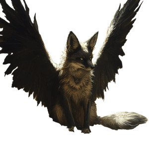 Black Winged Fox Vinyl Car Decal Sticker – Waterproof & UV-Resistant 8"