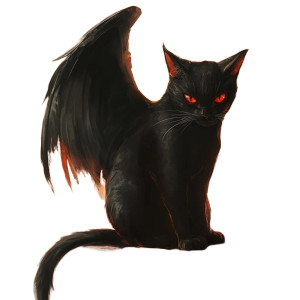 Black Winged Cat Vinyl Car Decal Sticker – Waterproof & UV-Resistant 8"