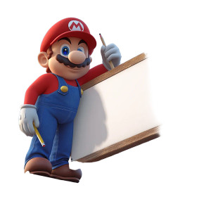 Super Mario Sign Installer Vinyl Car Decal Sticker – Waterproof & UV-Resistant 8"