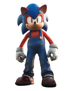 Sonic-Mario Hybrid Vinyl Car Decal Sticker – Waterproof & UV-Resistant 8"