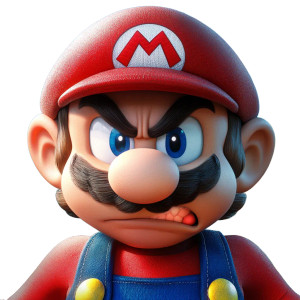 Angry Supermario V2 Vinyl Car Decal Sticker – Waterproof & UV-Resistant 8"