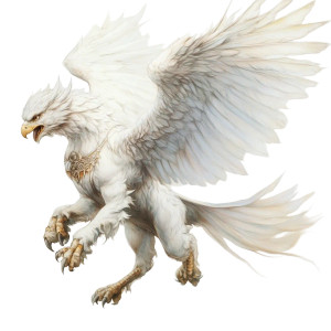 White Griffin Sketch Vinyl Car Decal Sticker – Waterproof & UV-Resistant 8"