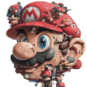 Deconstructed Mario Brothers Vinyl Car Decal Sticker – Waterproof & UV-Resistant 8"